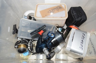 Lot 564 - Box containing various fishing reels etc