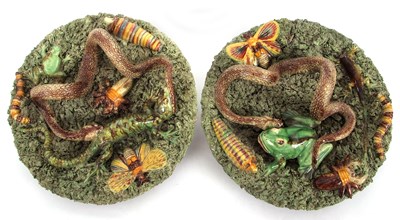 Lot 22 - Pair of Palissy Ware Portuguese Dishes late...