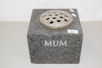 Lot 645 - A stone flower plinth for a grave
