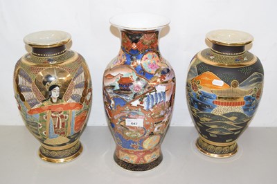 Lot 647 - Three large modern reproduction Japanese vases