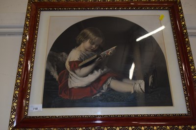 Lot 718 - A print of a young girl reading