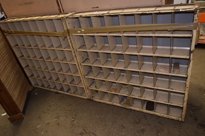 Lot 853 - A pair of metal pigeon hole units