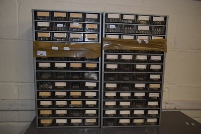 Lot 857 - A pair of garage storage drawers and contents