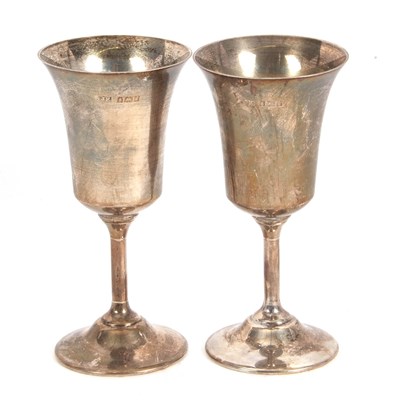 Lot 66 - A pair of Elizabeth II silver small goblets,...