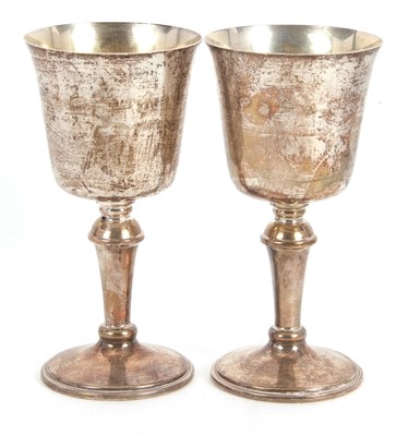 Lot 70 - A pair of Elizabeth II silver goblets, the...