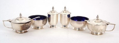 Lot 79 - A George VI silver six piece condiment set of...