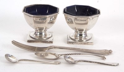 Lot 81 - Mixed Lot:  A pair of George V silver pedestal...