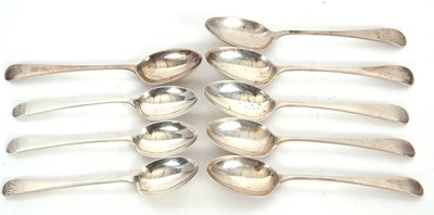 Lot 86 - Group of nine silver teaspoons, various dates...