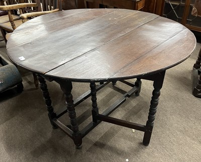Lot 388 - A late 18th or early 19th Century oak drop...