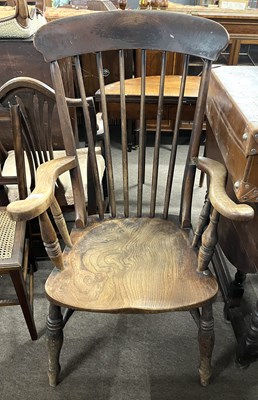 Lot 389 - A Victorian elm and ash stick back Windsor...
