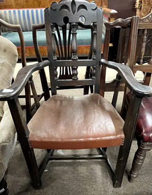 Lot 392 - A late 19th or early 20th Century oak framed...