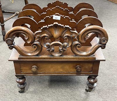 Lot 397 - A 19th Century mahogany Canterbury magazine...