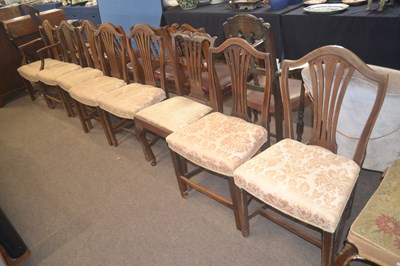 Lot 399 - A set of seven Georgian pierced back dining...