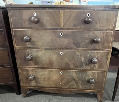 Lot 418 - A Victorian mahogany chest of two short over...