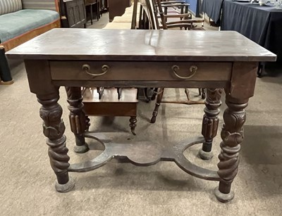 Lot 427 - A Victorian Gothic Revival oak side table with...