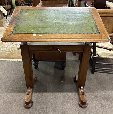 Lot 429 - A Victorian golden oak adjustable writing...