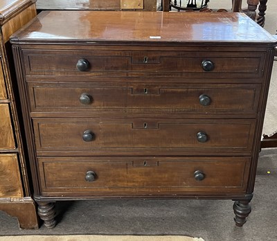 Lot 430 - A late Georgian mahogany chest of four...