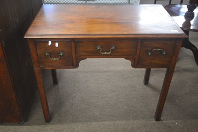 Lot 441 - A George III mahogany three drawer side table...