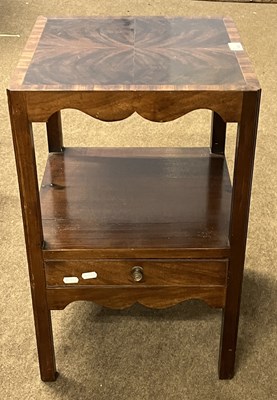Lot 444 - A small Georgian mahogany bedside cabinet...