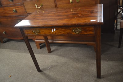 Lot 447 - A Georgian style rosewood single drawer side...