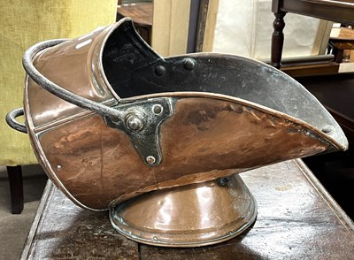 Lot 452 - A 19th Century copper coal chute fitted with a...