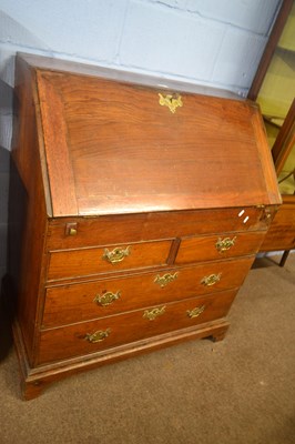 Lot 456 - An 18th Century oak bureau with full front...