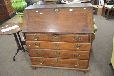 Lot 457 - An 18th Century oak bureau with full front...