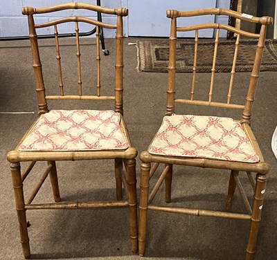 Lot 460 - A pair of early 19th Century faux bamboo side...