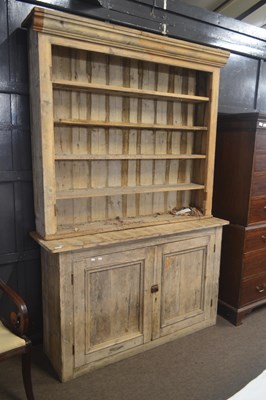 Lot 476 - A 19th Century pine kitchen dresser with a...