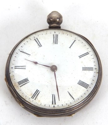 Lot 204 - A white metal open faced pocket watch stamped...