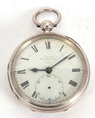 Lot 205 - A silver open face pocket watch by James Care...