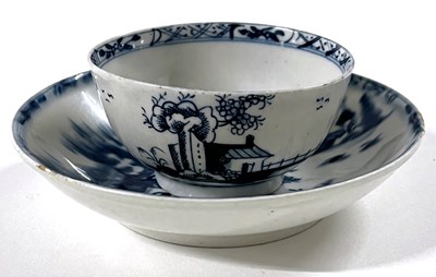 Lot 273 - Lowestoft Teabowl and Saucer c.1765