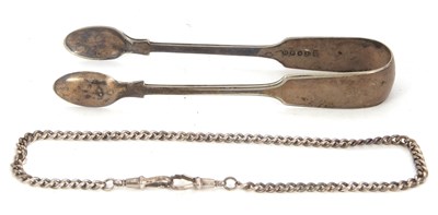 Lot 211 - A silver watch chain and a pair of silver...