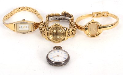 Lot 235 - Mixed Lot:  A metal pocket watch and a ladies...