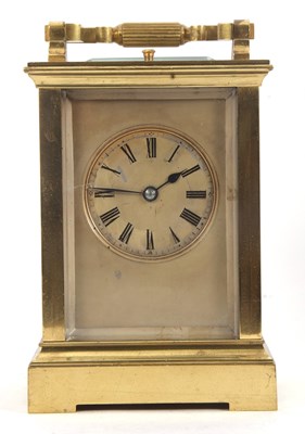 Lot 245 - A striking brass carriage clock, the clock has...