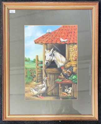 Lot 73 - Carl Donner (b.1957), A farmyard scene with...
