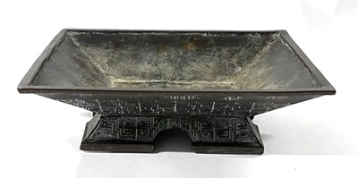 Lot 222 - A Chinese bronze alter vessel in archaistic...