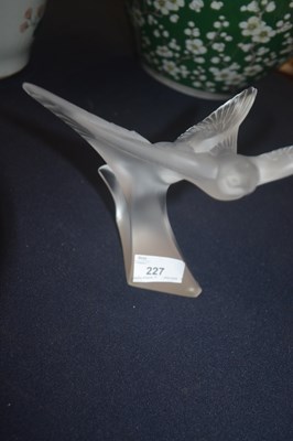 Lot 227 - A Lalique model of a swallow on glass plinth,...