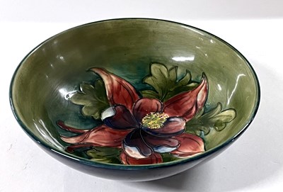 Lot 236 - A Moorcroft bowl, the green ground with...