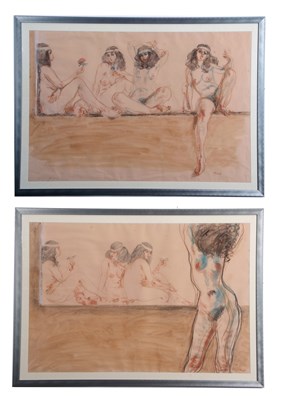 Lot 495 - Henry Bird (1909-2000), A pair of female nude...