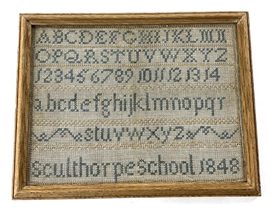 Lot 267 - A small framed mid 19th Century sampler from...