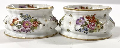 Lot 285 - A pair of continental porcelain salts,...