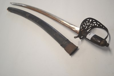 Lot 495 - An Indian Cavalry type sword with hardwood...