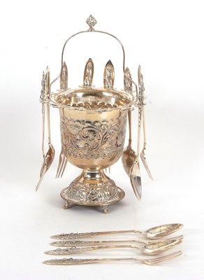 Lot 53 - A vintage silver plated Kucharera holding six...