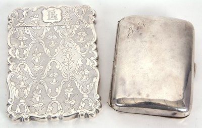 Lot 55 - Mixed Lot: A Victorian silver card case of...
