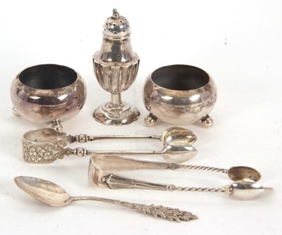Lot 113 - Mixed Lot: A pair of late Victorian silver...