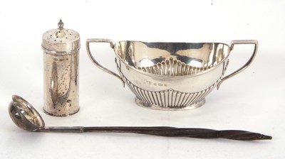 Lot 115 - Mixed Lot: An Edwardian silver twin handled...