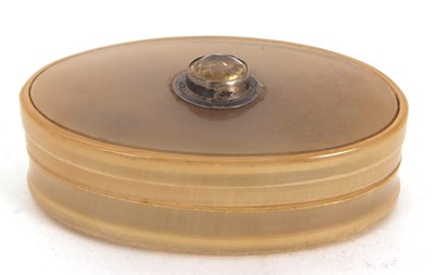 Lot 117 - A Scottish horn snuff box of oval form, the...