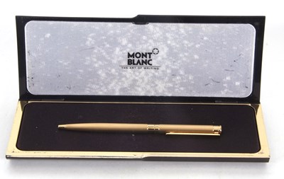 Lot 131 - MONT BLANC - Gold plated ballpoint pen, with a...