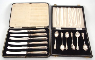 Lot 166 - Mixed Lot: Cased set of six silver coffee...